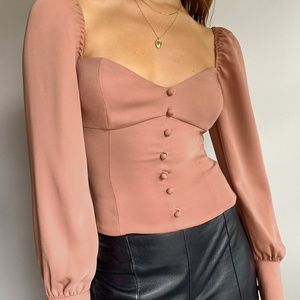Aritizia Wilfred Tulum Blouse in Dusty Coral